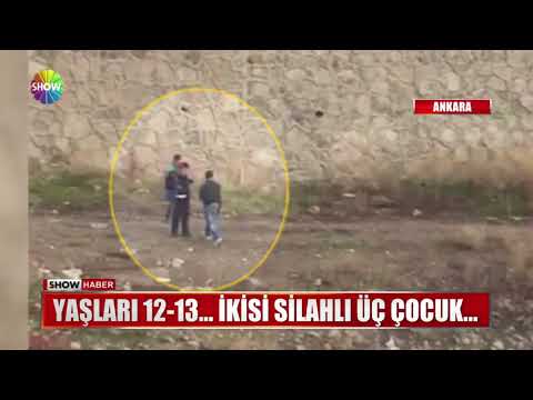 Yaşları 12-13... İkisi silahlı üç çocuk...