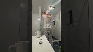 Sliding shower glass door install. #DIY #ShowerDoor #BathroomRemodel #HomeImprovement #GlassDoor