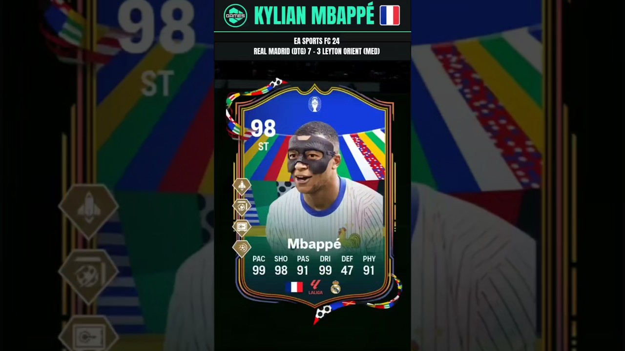 98 Mbappé Ea Sports FC 24 Real Madrid (DTG) 7 - 3 Leyton Orient (MED)