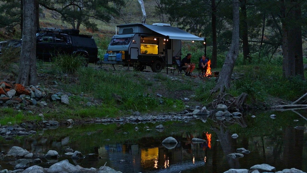 Camping beside a River | Relaxing Campfire Cooking | No Talking | Nature Sounds