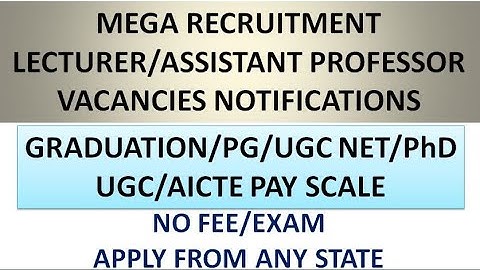 Lecturer/Assistant Professor Vacancies in Six (6) Colleges | PG(With/With Out UGC NET/PhD) | UGC Pay
