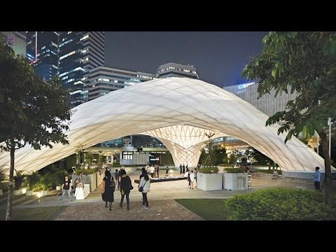 Video: Die Studenten Errichten In Hongkong Einen Veranstaltungspavillon Aus Gebogenem Bambus