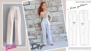 DIY Barbie clothes 👖 Pants for Barbie, Одежда для Барби, брюки для Барби