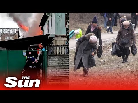 Ukrainian civilians flee as Russian shelling intensifies in Ukrainian city of Irpin