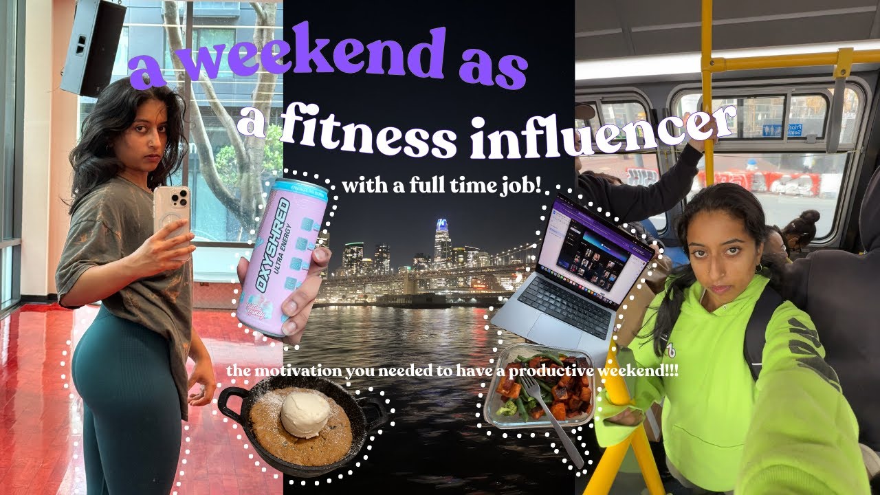 my weekend as a fitness influencer with a full time job | trying a new gym + coffee shop editing