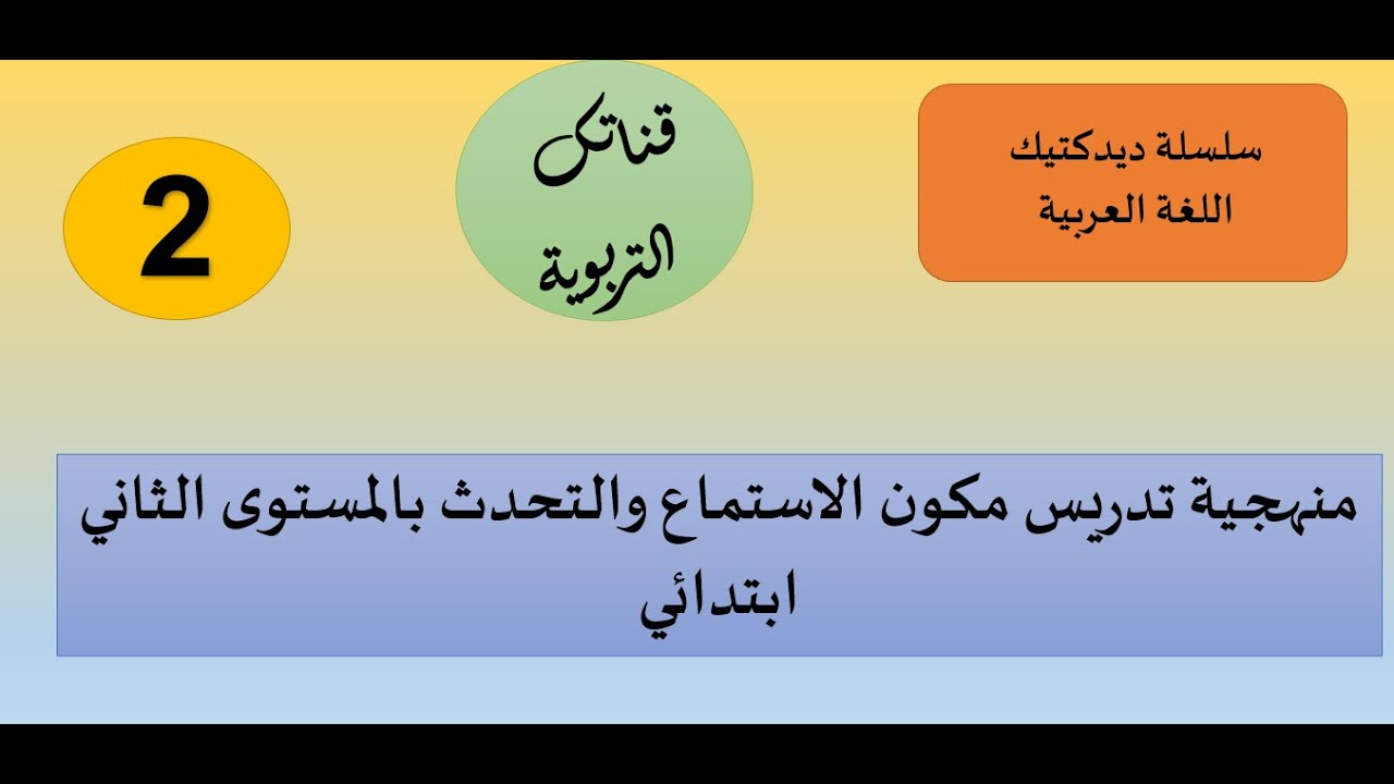 سلسلة ديدكتيك اللغة العربية منهجية تدريس الاستماع والتحدث  للمستوى الثاني