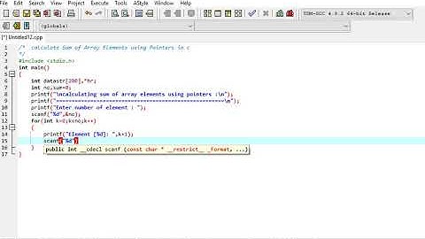 calculate Sum of Array Elements using Pointers in c
