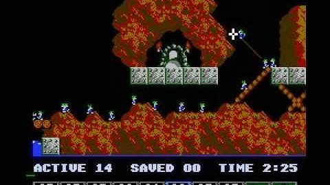 Lemmings (NES) tricky level 22 solution