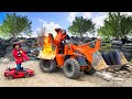 The tractor loader is broken - fireman is help man