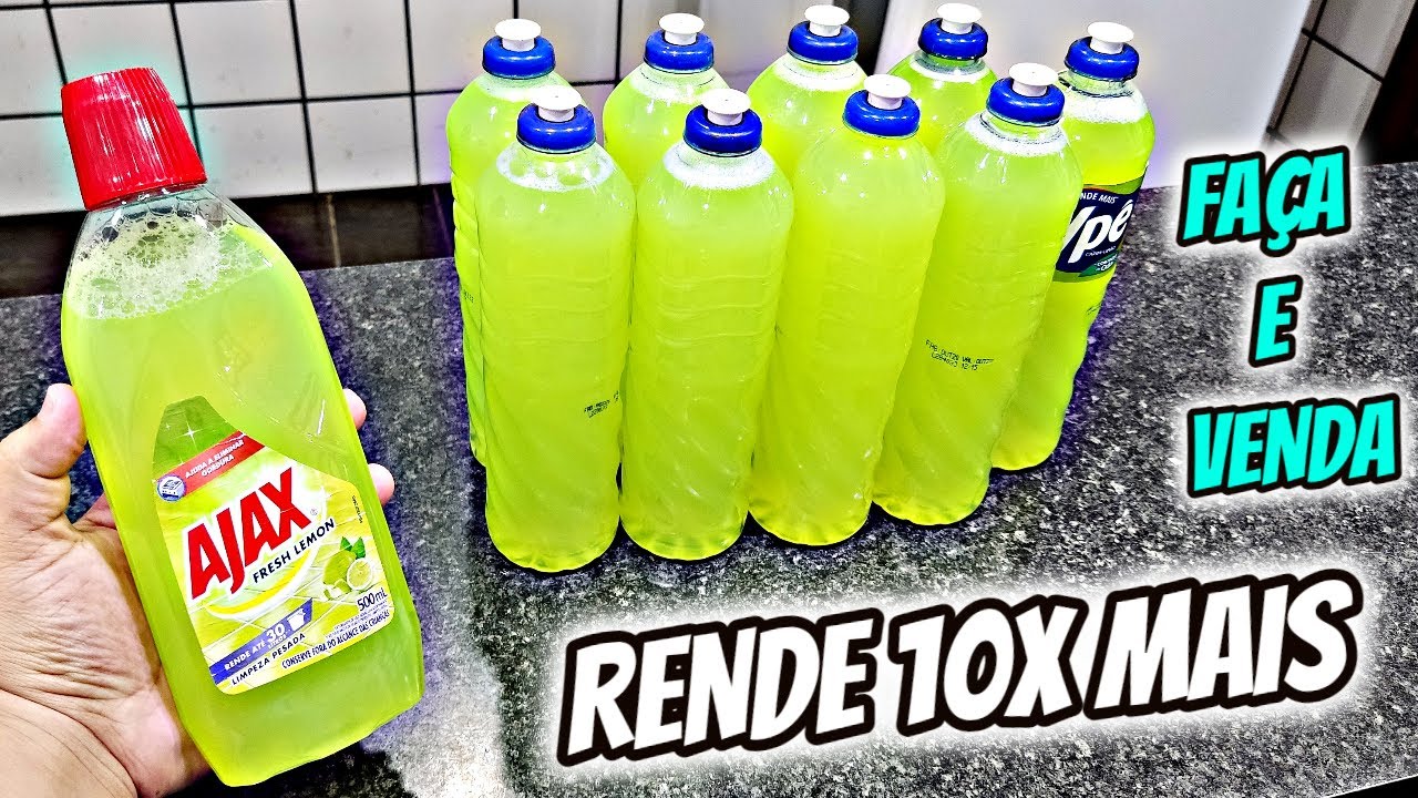 COMO FAZER AJAX SUPER DESENGORDURANTE CASEIRO FÁCIL E ECONOMICO/RENDE 5 LITROS 10X MAIS/AJAX CASEIRO