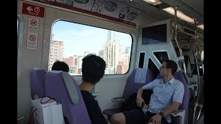 Riding on the Taoyuan Airport MRT  桃園機場捷運