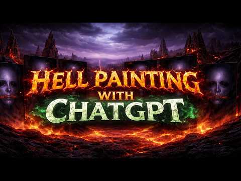 Hell punishment painting with ChatGPT - Liars