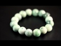 本翡翠13ミリ玉 1色ゴムブレスレット / Jadeite Bracelet