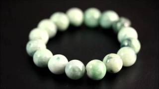 本翡翠13ミリ玉 1色ゴムブレスレット / Jadeite Bracelet