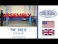 Assembly of the TW 242 E - 2 post lift from TWIN BUSCH ®