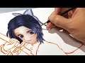 【鬼滅の刃/胡蝶しのぶ】リアルイラストしのぶ?描いてみた。映画化記念きめつのやいばイラスト