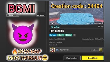 BGMI WOW Mod Parkour fans, ye raha Easy parkour ka full clear gameplay + map code (34494)!