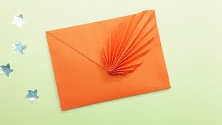 Easy Origami Envelope_Diy paper Envelope with leaf_اوريغامي_طريقة سهلة لعمل ظرف جميل بالورق الملون