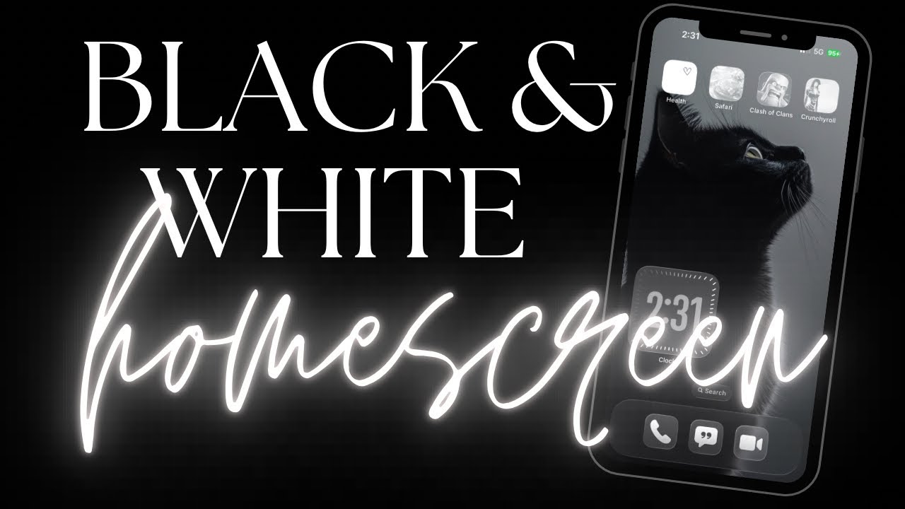 Aesthetic Black & White Homescreen - customizing my iPhone 🖤🤍🖤 
