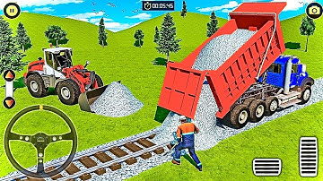 Railroad Construction Simulator 3D | JCB Excavator Building New Railway Tracks – Android Gameplay 🚧🚂
