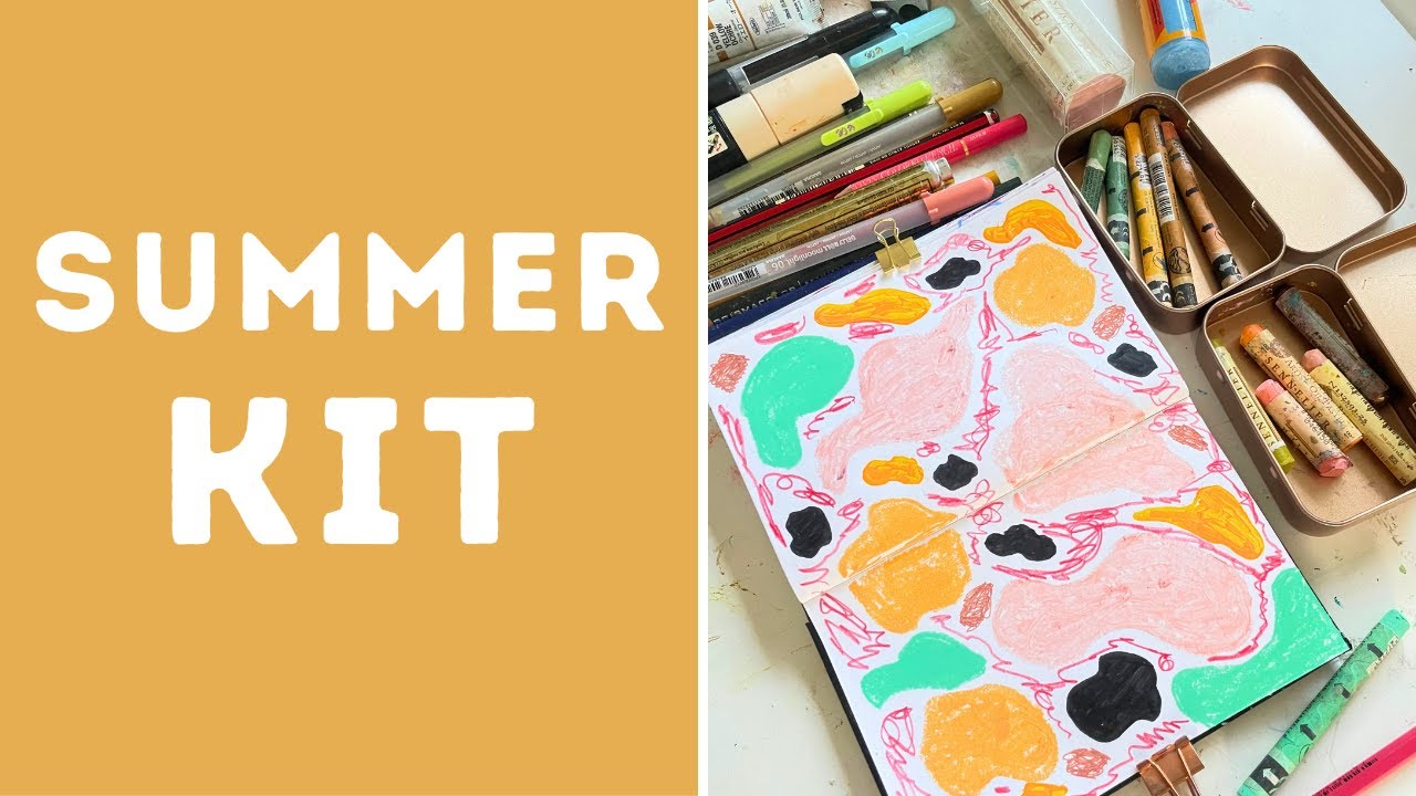 revealing my summer art travel kit + a relaxing scribble practice - YouTube