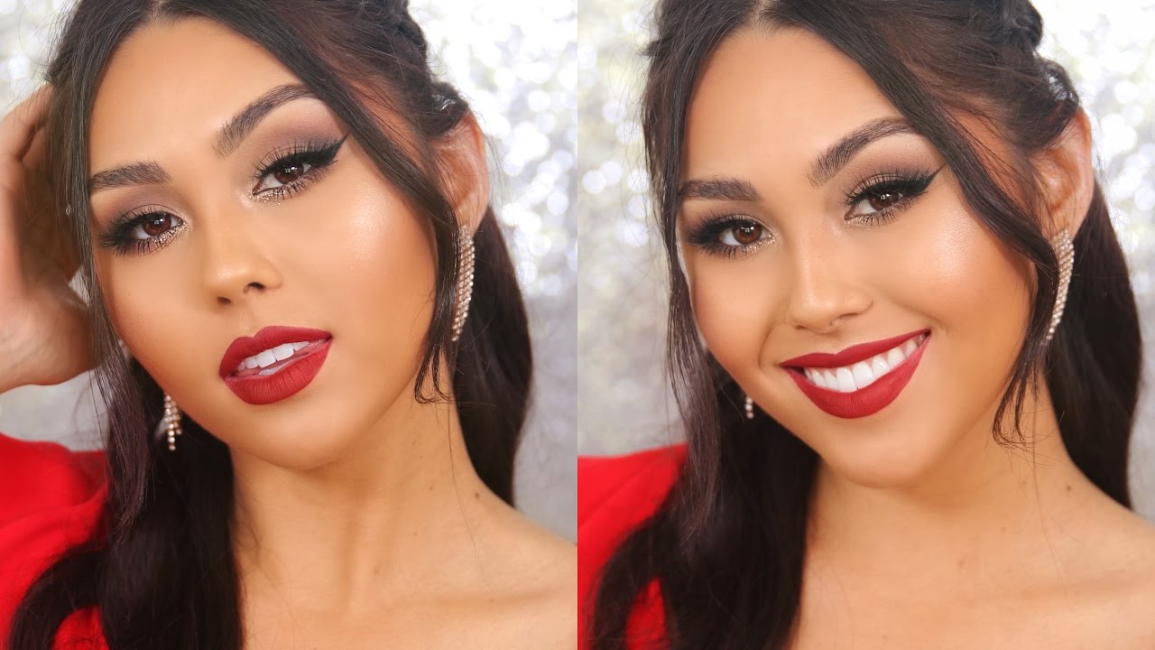 PROM MAKEUP TUTORIAL RED DRESS | Roxette Arisa - YouTube