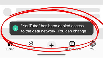 youtube has been denied access to the data network. you can change permission settings #youtube