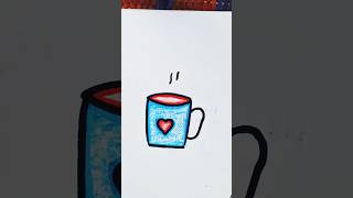 Easy Cup Drawing ☕❤️ | Simple Drawing for Beginners | #shorts #ytshorts #cupdrawing #viral #easy