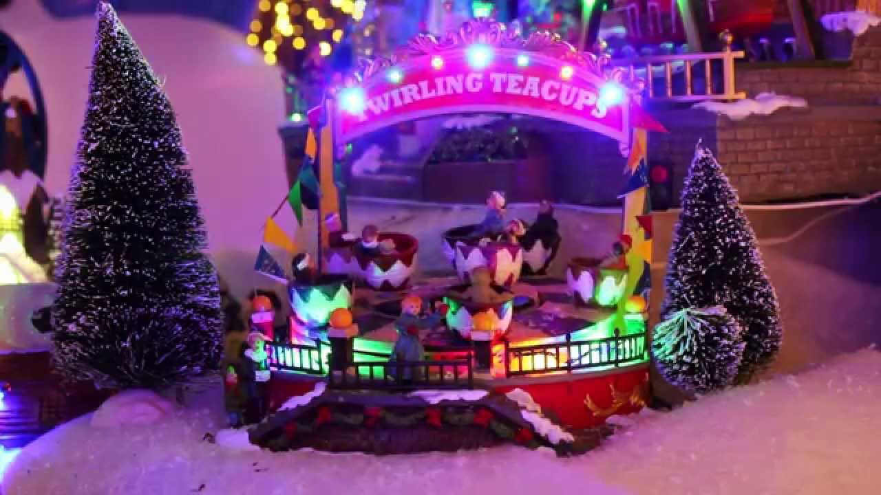 Twirling Teacups Animated LED Christmas Scene