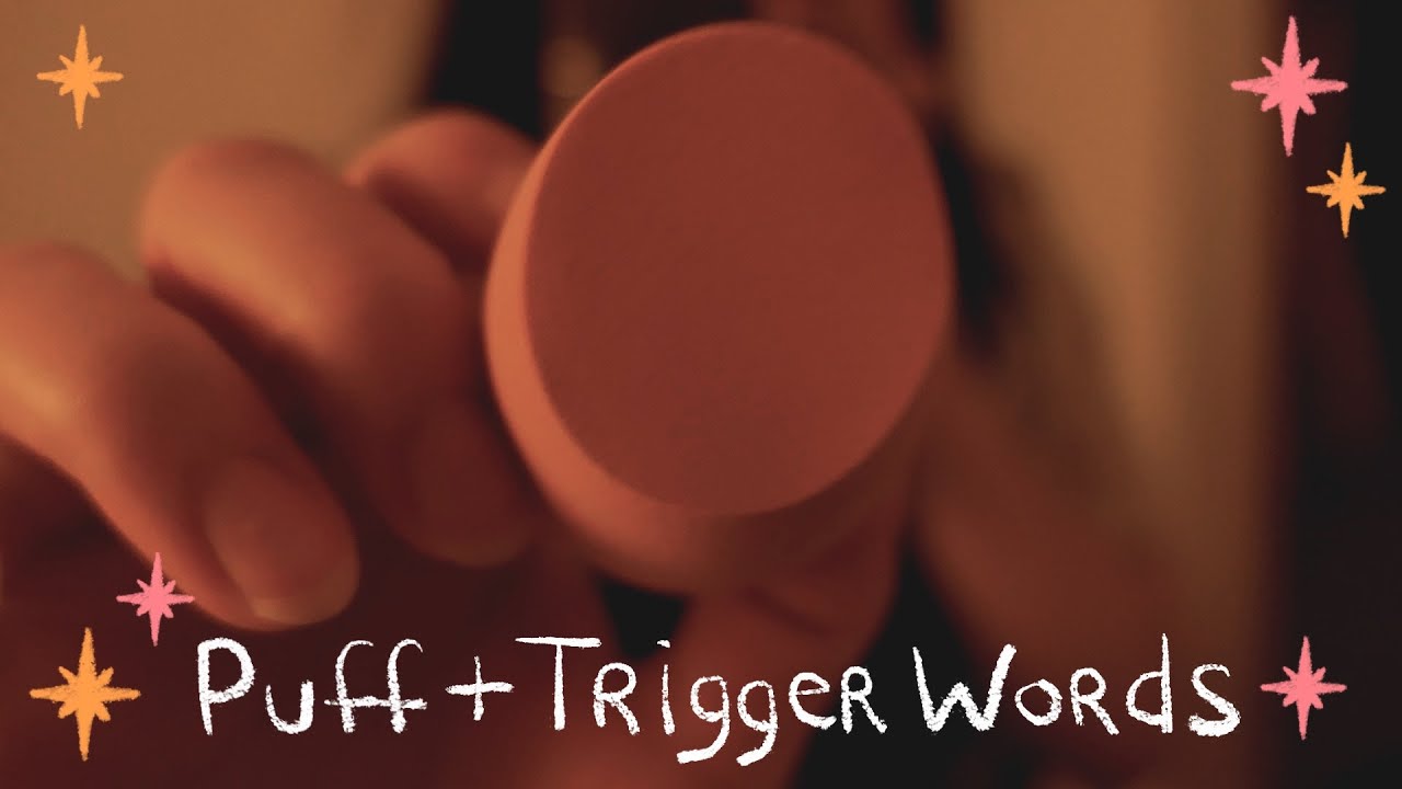 🍯ASMR 퍼프마다 다른 단어반복 | 퍼프소리 쿠션팩트 톡톡 문질문질 입소리가득 | Talking