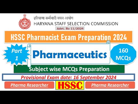 Pharmaceutics HSSC Pharmacist