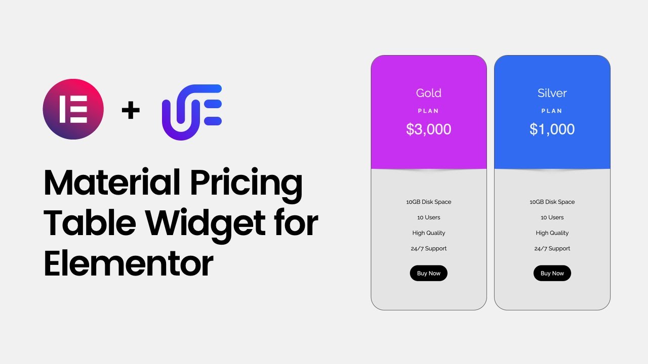 Material Pricing Table Widget for Elementor - YouTube