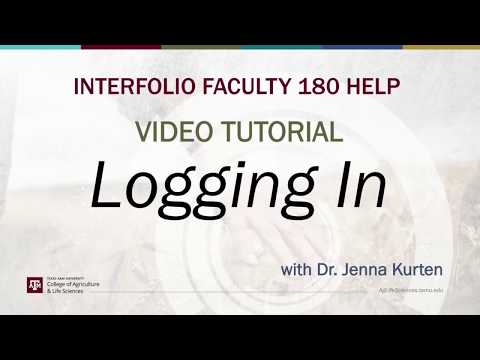 Logging In - AgriLife Interfolio Faculty 180 Support video