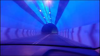 KSA Al-Baha's road tunnels at night