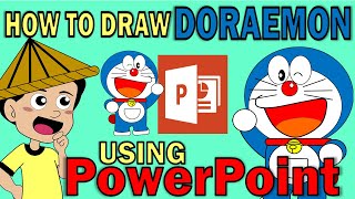 HOW TO DRAW DORAEMON IN POWERPOINT | MAKE DORAEMON CLIP ART screenshot 3