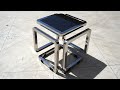 Stainless steel infinity cube table with unusual welding joint using stick welding-By AMbros Custom