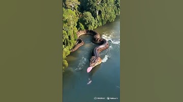 Anaconda snake caught on camera in Amazon River #ai #snake #amazon #river #anaconda #forest #big #fy