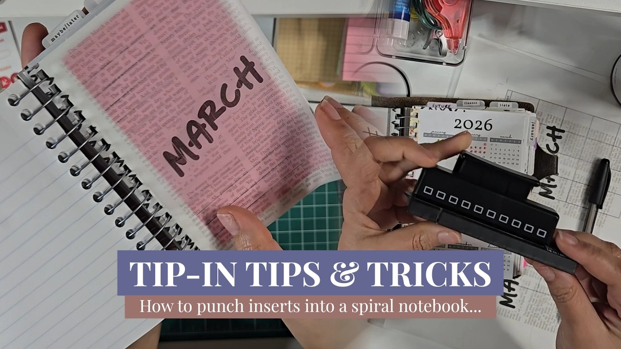 How to Tip Inserts Into a Spiral Notebook Planner | Mead Five Star Tip-In Tips |  Frankenplanner