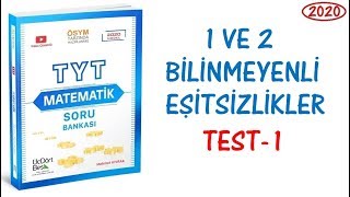 2020 345 Tyt Matemati̇k 1 Ve 2 Bi̇li̇nmeyenli̇ Eşi̇tsi̇zli̇kler Test-1 Çözümleri̇