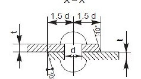 Engineering Drawing: Elevation view of single riveted lap joint