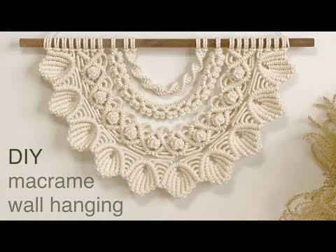 DIY | macrame semicircle wall hanging | 마크라메 반원 월 행잉