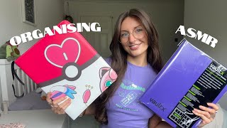 ASMR Organising my new Pokémon card binder!(close whispering, card shuffling, rambles) 