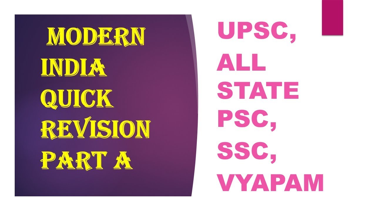 modern india instant revision| part A| UPSC | all state PSC | SSC