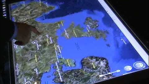 Google Earth running on MyTouch, an interactive touch table from Antycip Simulation @ Laval Virtual
