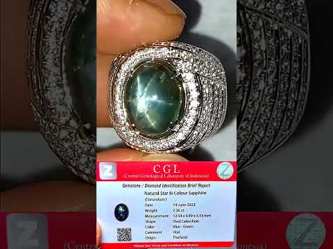 W299🆕️Bluish-green Sapphire Star mantap,harga pas Rp 1,800 ribu wa+6285792493877,berat .7.36 ct