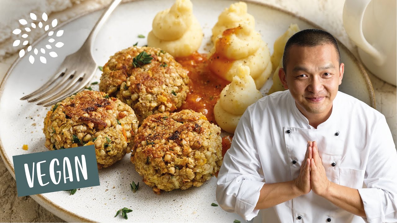 Buchweizen Bratlinge mit Bratensauce [Rezept] - Vegan