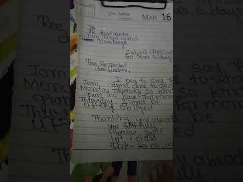 How to write live note for school absence