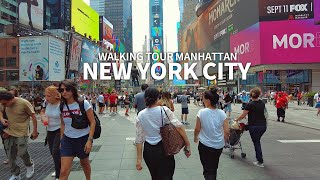 [Full Version] NEW YORK CITY  Manhattan Summer Walk, Times Square, 7th Avenue, Central Park, Travel