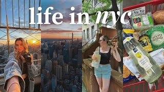 life in nyc vlog | watching the sunrise on the empire state building, my new camera \& summer days