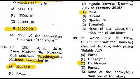 64th BPSC 2018 Answer Key part 2